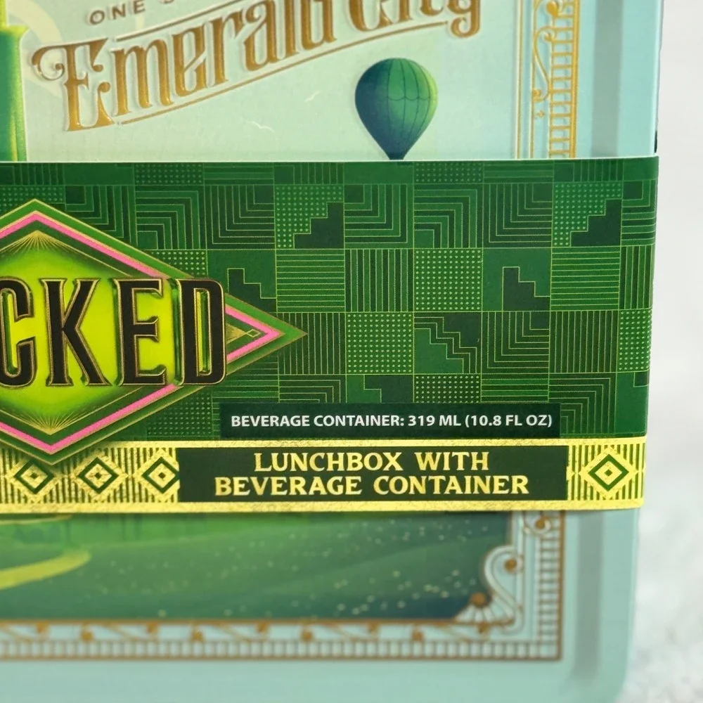 WICKED Metal Lunch Box with one Beverage Container 10.8 FL OZ. | Emerald‎ City